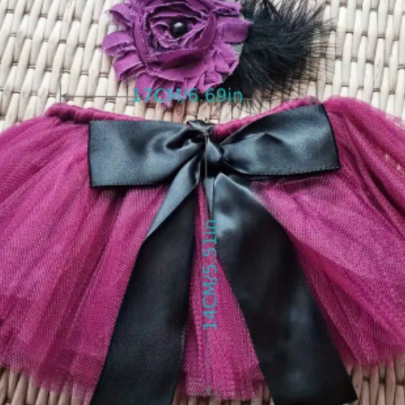 Flowers girl or picture tutu & headband - Picture 6 of 8